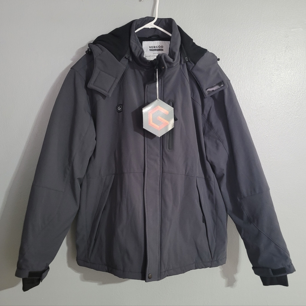 VERGOO Graphene Mens Heated Jackets with 18400mAh Battery Pack Winter Waterproof